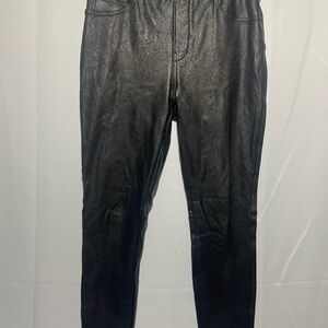 SPANX Black Leather Leggings pants trousers  medium